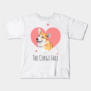 Corgi Face Funny Dog Lover Gifts Kids T-Shirt